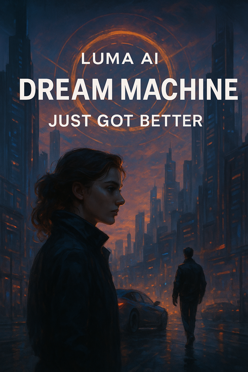 AI-generated futuristic cinematic scene representing Luma AI Dream Machine upgrade with enhanced visual quality and smooth motion