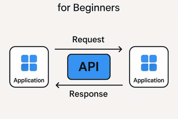 Visual explanation of APIs connecting applications and services