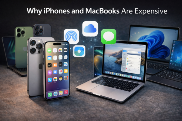 iPhone and MacBook showcasing premium design and ecosystem integration