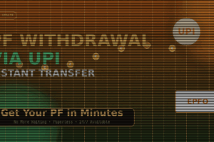 EPFO and UPI logos showing instant provident fund withdrawal system with digital payment interface